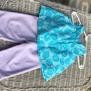 Adorable, Old Navy, NWOT, Flowered shirt, with Lilac NWOT Yoga pants. 3-6 mths